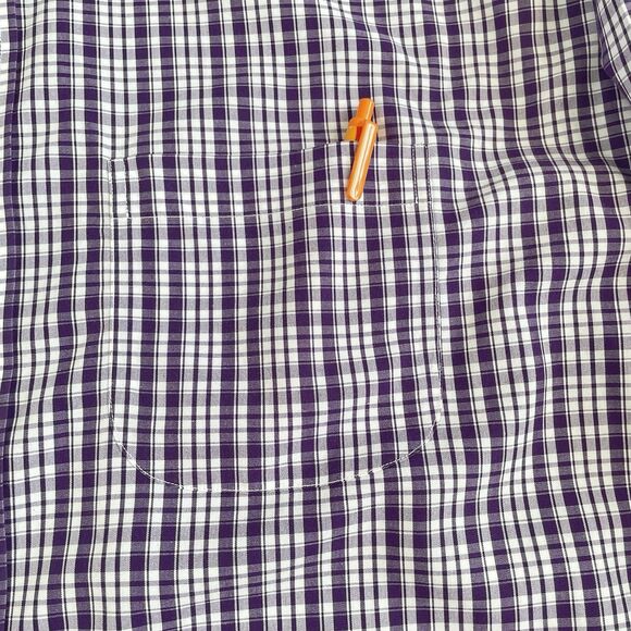 Brooks Brothers Non Iron Button Up Shirt Mens Supima Cotton Purple Size XL - Picture 5 of 11